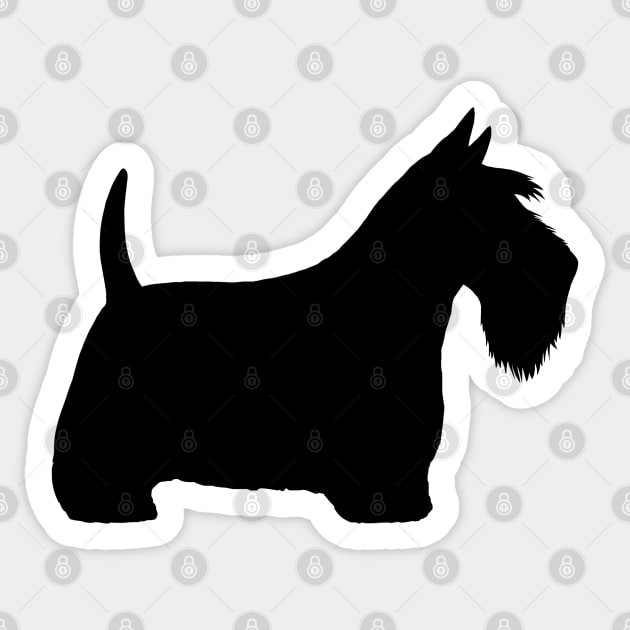 Scottish Terrier Dog Breed Silhouette | Black Scottie Dog Sticker by Coffee Squirrel